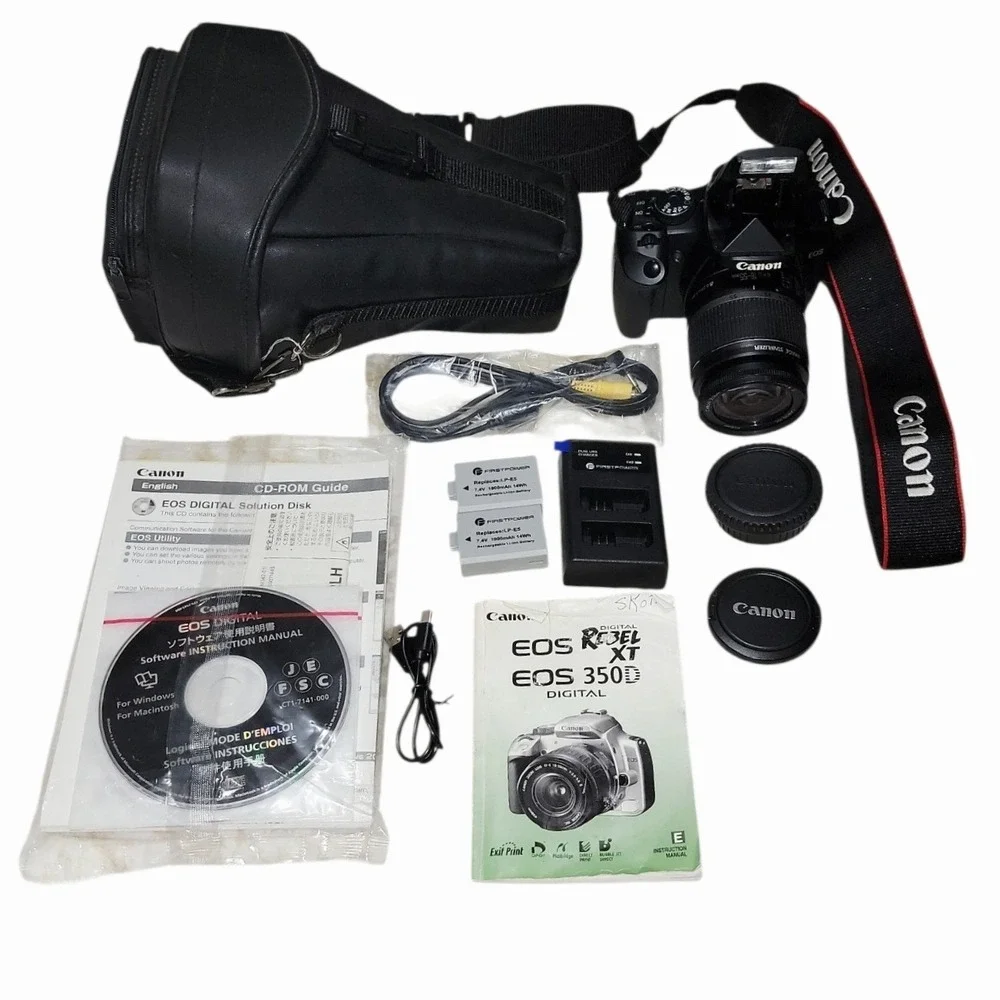 Canon EOS Digital Rebel XT 350D DSLR Camera EF-S 18-55mm Lens Bundle Tested